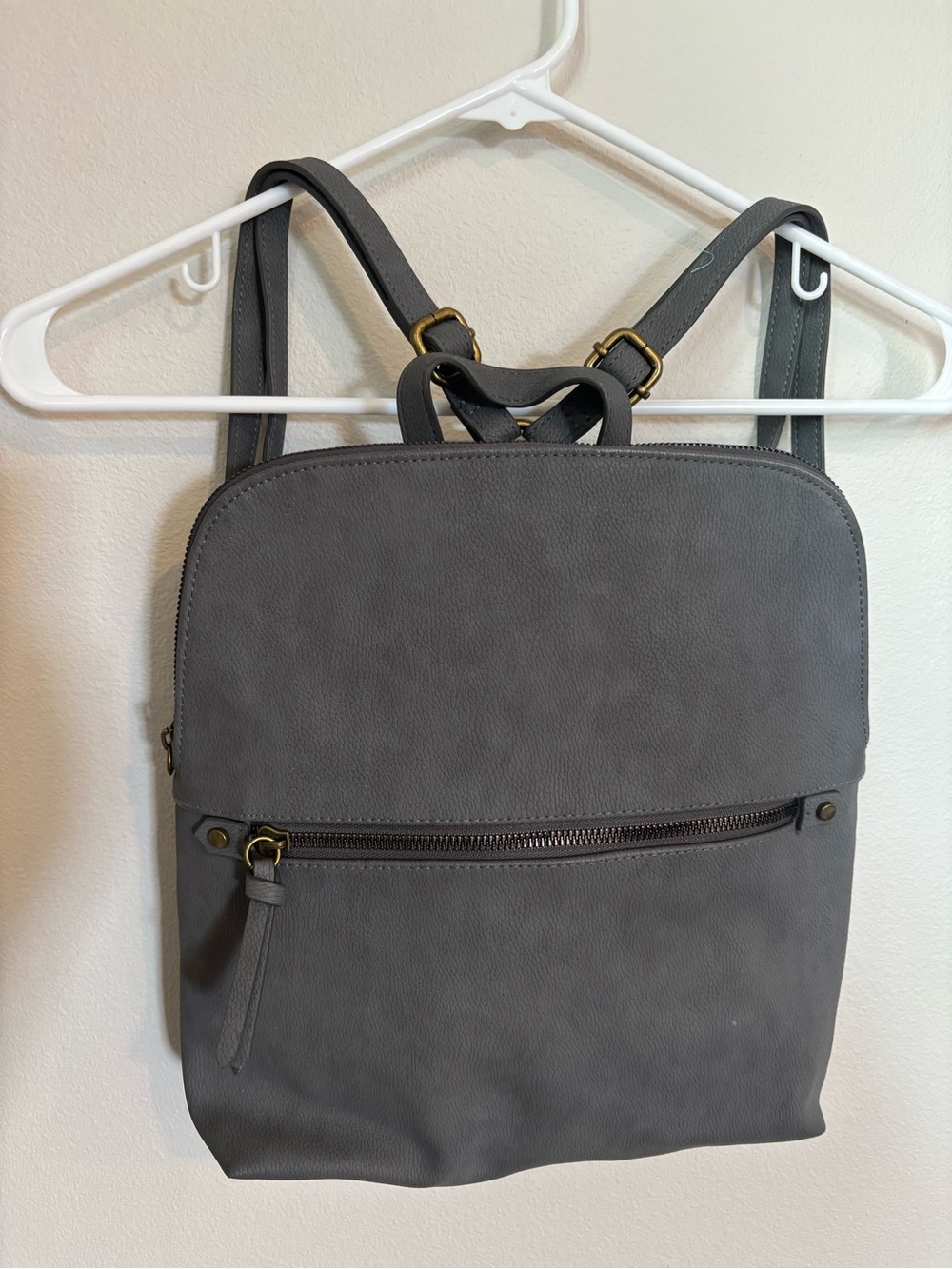 Sonoma Charcoal Faux Leather Backpack with Tassel Accent